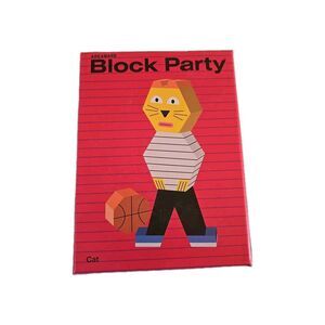 NEW Areaware Block Party Wooden Blocks CAT By Andy Rementer New In Box Age 6 +